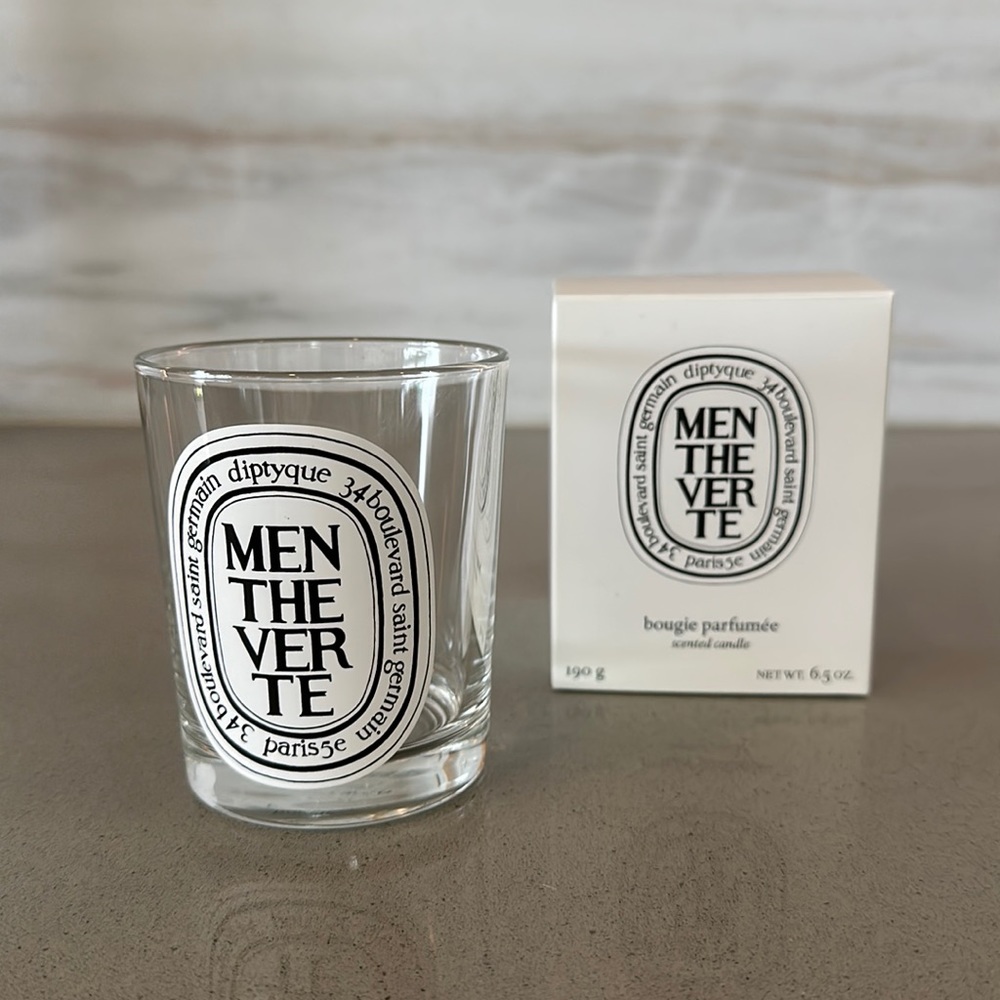 Menthe Verte cleaned jar & box